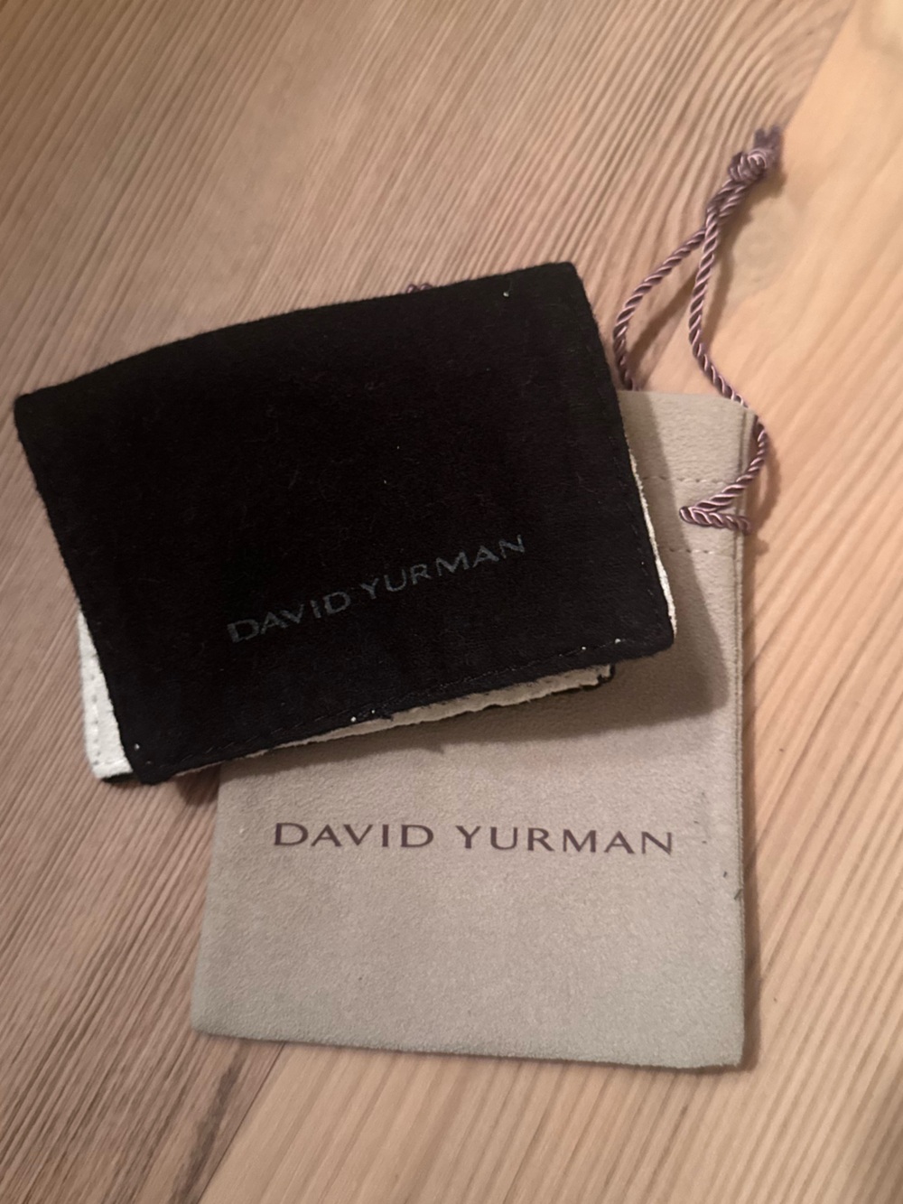 NWOT David Yurman Black And white cleaning cloth and Taupe Jewelry Pouch Set